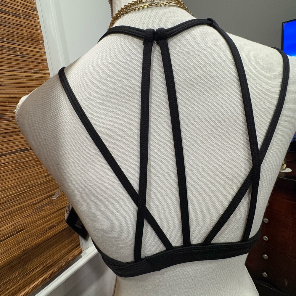 Victoria's Secret Black Sports Bra with High Neckline and Wide Straps - Picture 6 of 7